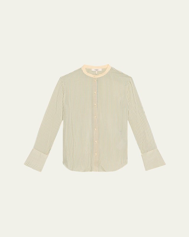 Silk Stripe Oversized Blouse